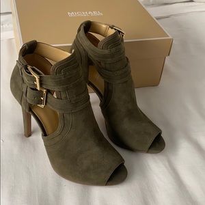 Michael Kors suede open toe booties